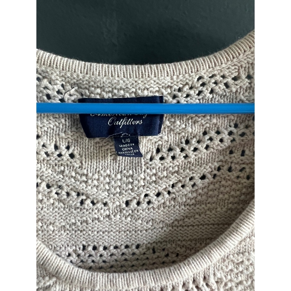 American Eagle Outfitters Knit Sweater Pullover Fringe Hem Boho Large - Picture 2 of 4